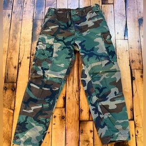 US Army Men's Medium Regular BDU Cargo Pants Combat Woodland Camo Vintage 32x30